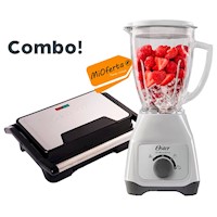 Combo Licuadora Oster BLSTKAGWRD vaso de vidrio + Mini Grill Imaco IG2314